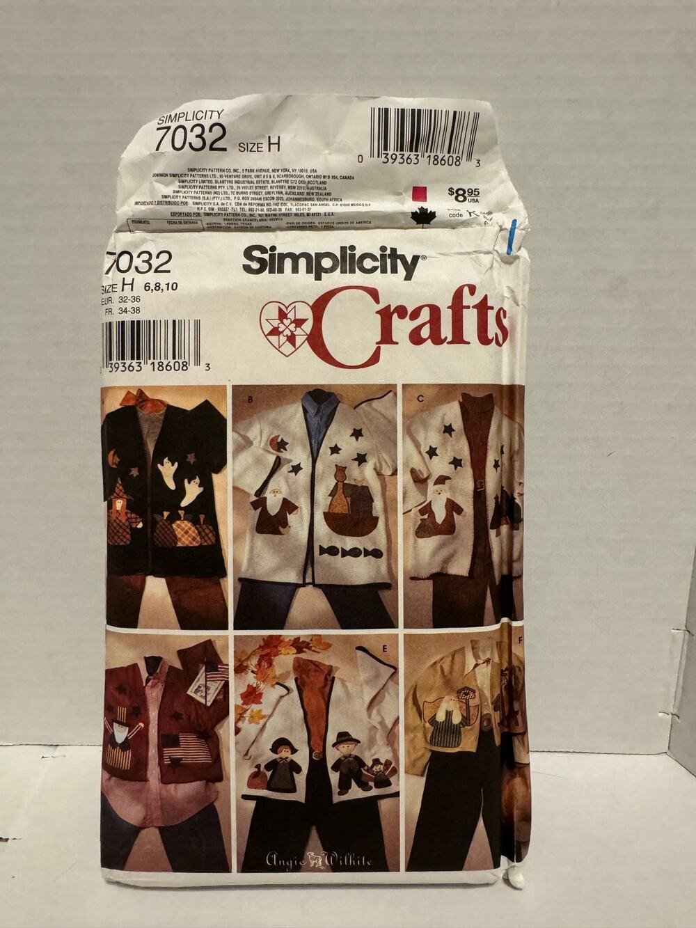 Vintage Simplicity 7032 Misses Applique Jacket Pattern sizes 6 8 10 Uncut